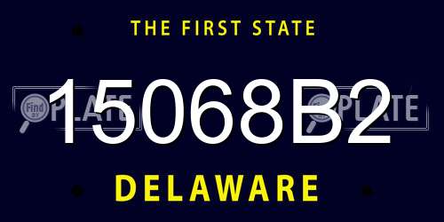 15068B2 Delaware License Plate