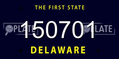150701 Delaware License Plate