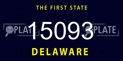 15093 Delaware License Plate