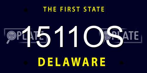 1511OS Delaware License Plate