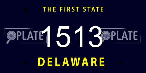 1513 Delaware License Plate