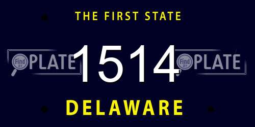 1514 Delaware License Plate