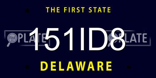 151ID8 Delaware License Plate