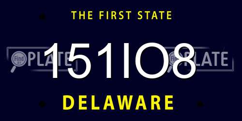 151IO8 Delaware License Plate