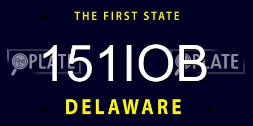 151IOB Delaware License Plate