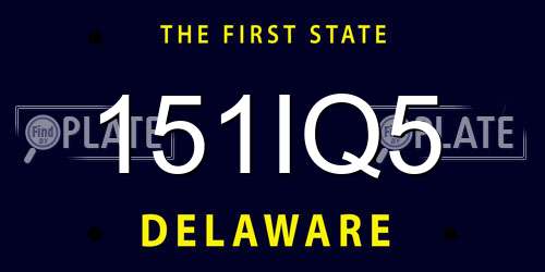 151IQ5 Delaware License Plate
