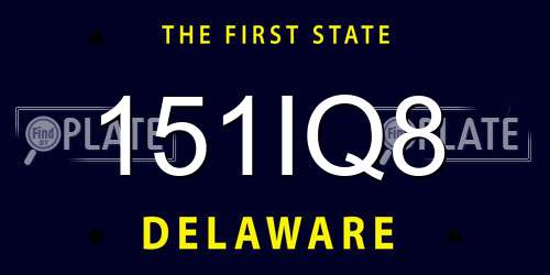 151IQ8 Delaware License Plate