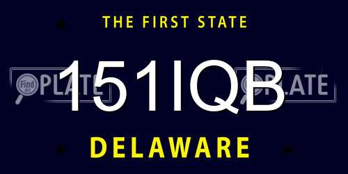 151IQB Delaware License Plate