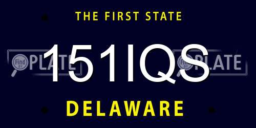 151IQS Delaware License Plate