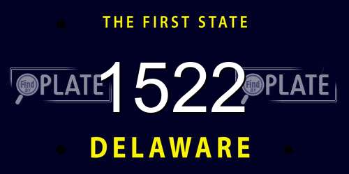 1522 Delaware License Plate