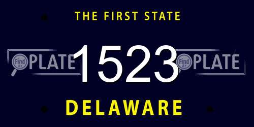 1523 Delaware License Plate