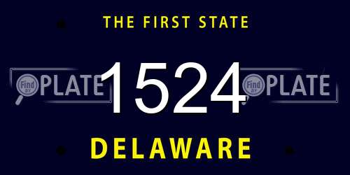 1524 Delaware License Plate