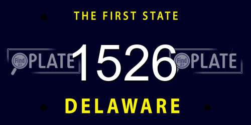 1526 Delaware License Plate