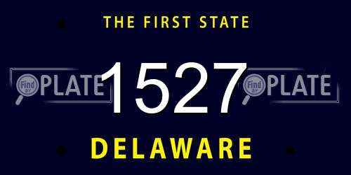 1527 Delaware License Plate