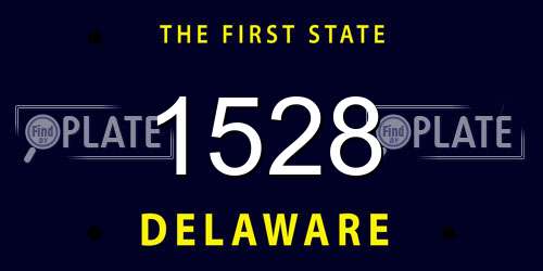 1528 Delaware License Plate