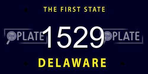 1529 Delaware License Plate