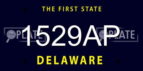 1529AP Delaware License Plate