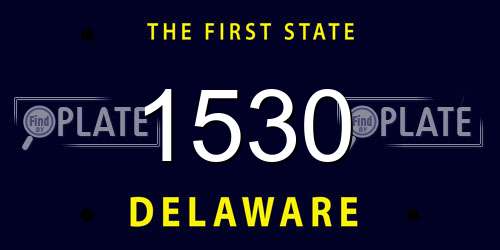 1530 Delaware License Plate