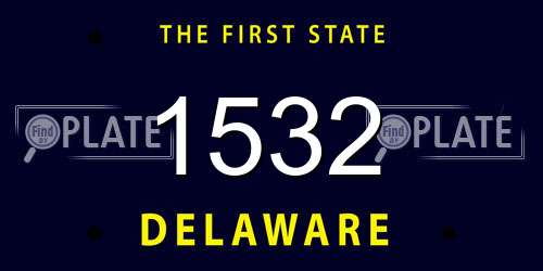 1532 Delaware License Plate