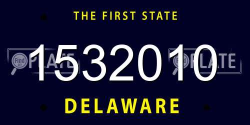 1532010 Delaware License Plate