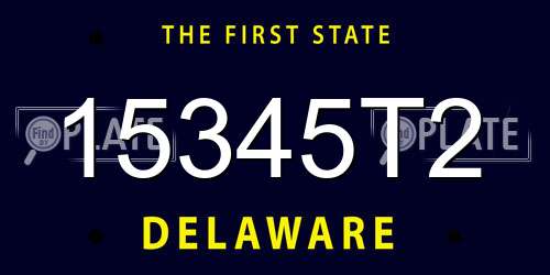 15345T2 Delaware License Plate