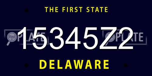 15345Z2 Delaware License Plate