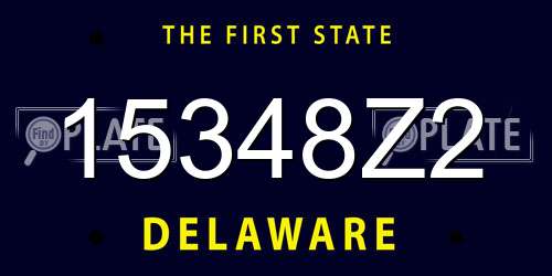 15348Z2 Delaware License Plate