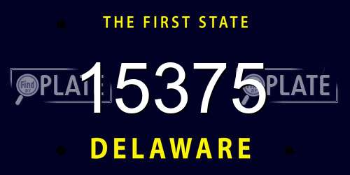 15375 Delaware License Plate