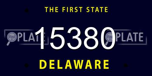 15380 Delaware License Plate