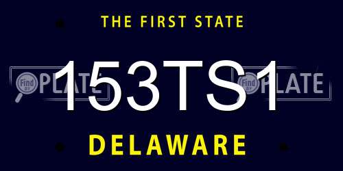 153TS1 Delaware License Plate