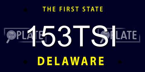 153TSI Delaware License Plate