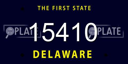 15410 Delaware License Plate