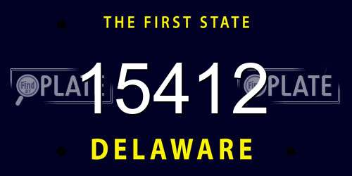 15412 Delaware License Plate