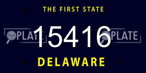 15416 Delaware License Plate