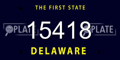 15418 Delaware License Plate