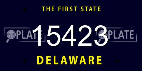 15423 Delaware License Plate