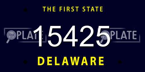 15425 Delaware License Plate