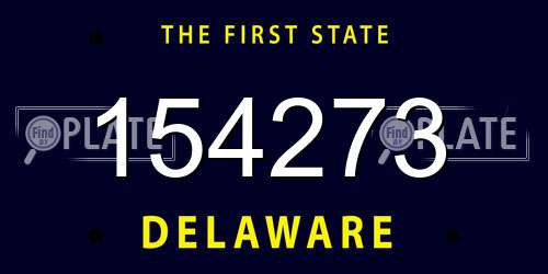 154273 Delaware License Plate