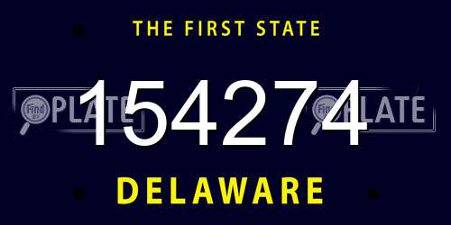 154274 Delaware License Plate