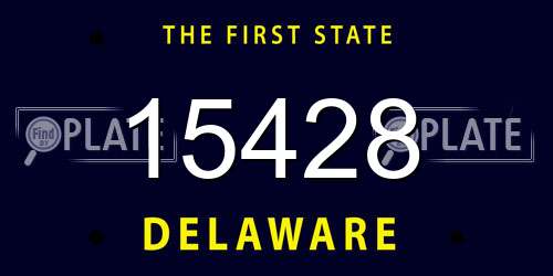 15428 Delaware License Plate