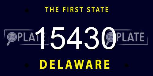 15430 Delaware License Plate