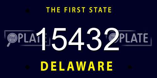 15432 Delaware License Plate