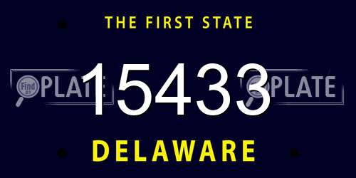 15433 Delaware License Plate