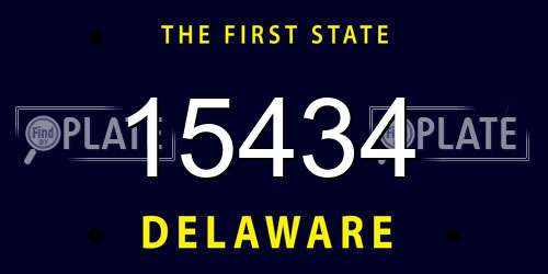 15434 Delaware License Plate