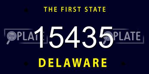 15435 Delaware License Plate