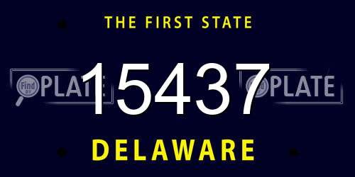 15437 Delaware License Plate