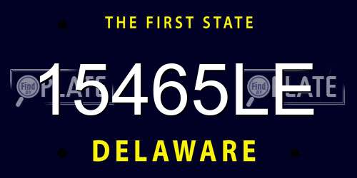 15465LE Delaware License Plate