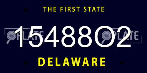 15488O2 Delaware License Plate