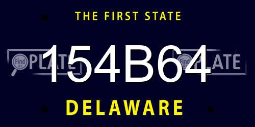 154B64 Delaware License Plate