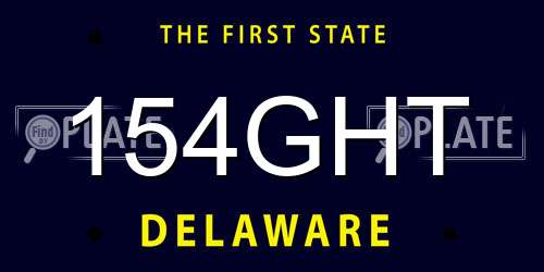 154GHT Delaware License Plate